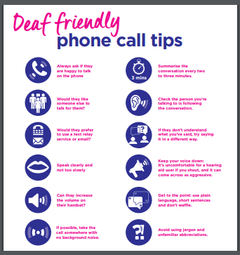 Deaf friendly phone call tips